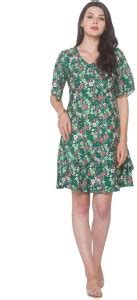 ETERNITIVE Women Fit and Flare Green Dress - Buy ETERNITIVE Women Fit ...