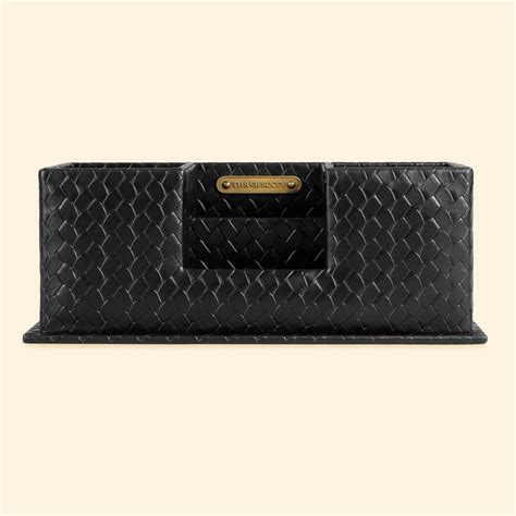 Entwine Desk Caddy Black | Faux Leather Desk Organizers