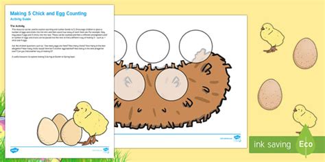 Making 5 Chick and Egg Counting Activity (teacher made)