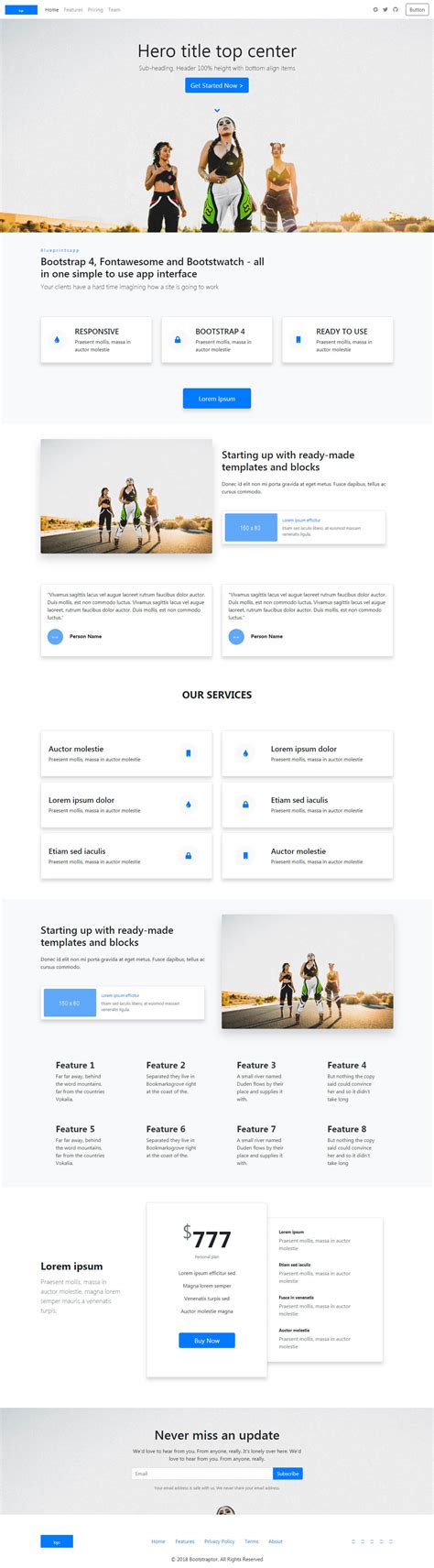 Image result for Bootstrap 4 Page Design