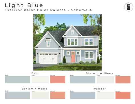 Light Blue Exterior House Paint Palettes | Light Blue House Exterior ...