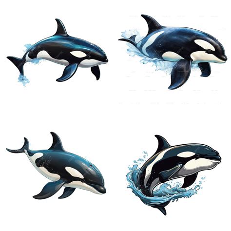Premium Photo | Orca clip art isolated white background