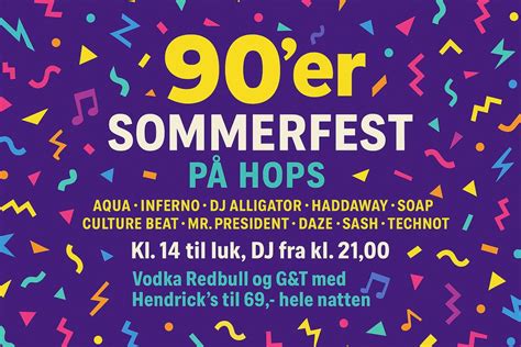 90er Sommerfest på HOPS, Jomfru Ane Gade 14, 9000 Aalborg, Denmark, 30 ...