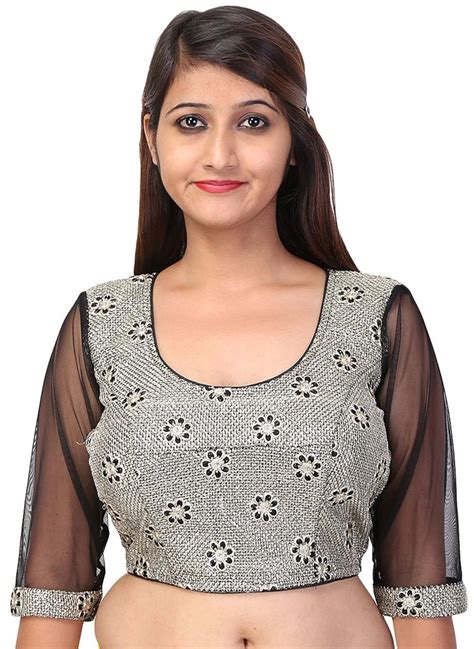 Buy Arya The Design Gallery Women's Net Embroidered Blouse (BL10002 ...