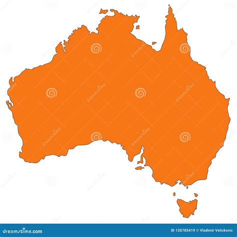 Australia Map - Country of the Australian Continent Stock Vector - Illustration of geography ...