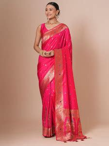 Pink Banarasi Saree - Buy Pink Banarasi Saree online at Best Prices in ...