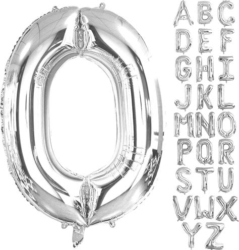 Buy Lovoir 40 Inch Large Silver Letter O Balloons Big Size Jumbo Mylar ...