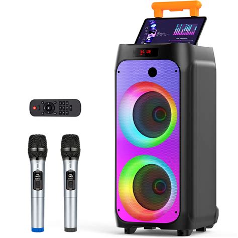 JYX Karaoke con 2 Microfoni Wireless, Grande altoparlante Bluetooth con ...