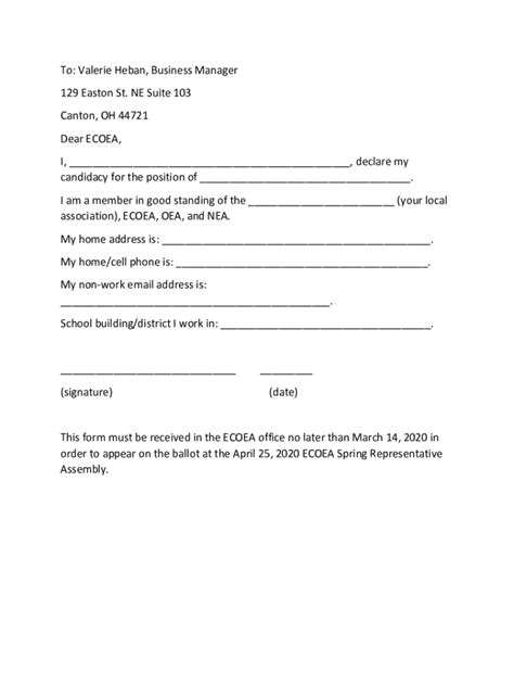 Fillable Online ecoea ohea East Central Ohio Education Association Fax ...