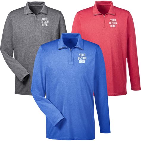 Promotional UltraClub Cool and Dry Heathered Performance Quarter-Zip ...