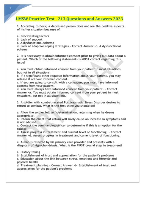 LMSW Practice Test - 213 Questions and Answers 2023. - LMSW - Stuvia US