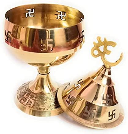 Buy Holystore Pure Brass Akhand Jot Jyoti Diya for Navratri Puja Golden ...