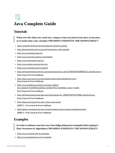 Java Tutorial PDF Free Download 的图像结果