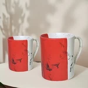 Buy Ekaura Ceramic Lightning Mug Set of 2 for Coffee, Milk and Other ...