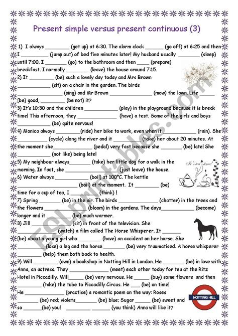 Image result for Present Simple vs Present Continuous Exercise