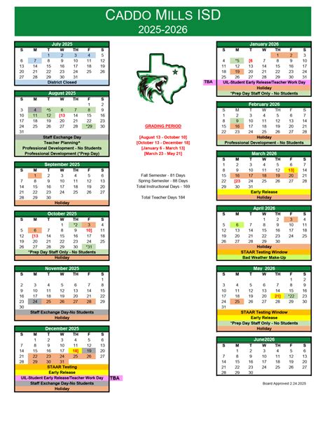 Caddo Mills ISD School Calendar 25-26 [PDF] revised - EduCounty