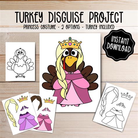 Turkey Disguise Project Princess | Fanny Printable