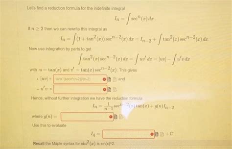 Image result for Integral Calculus Reduction Formula