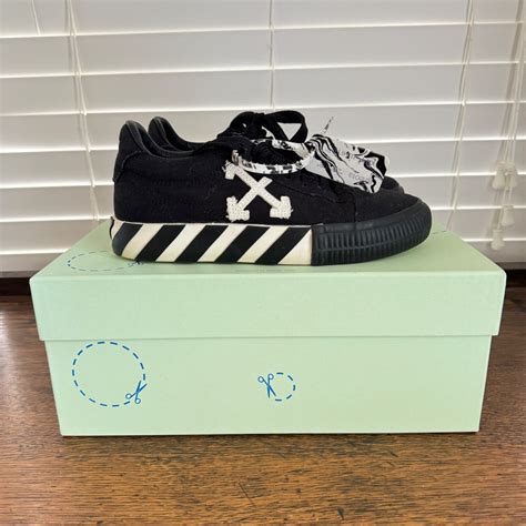 Off-White Low Vulcanized Canvas Black White Shoes Siz… - Gem