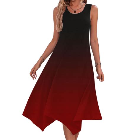 Sakmal A Line Summer Dresses for Women 2025 Asymmetrical Hem Tank Long ...