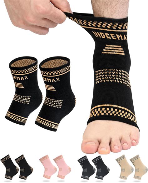 Amazon.com: INDEEMAX Copper Ankle Brace for Men and Women 2 Pairs ...