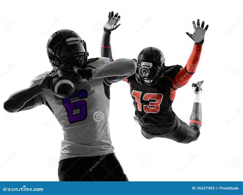 American Football Player Quarterback Sacked Silhouette Stock Image ...