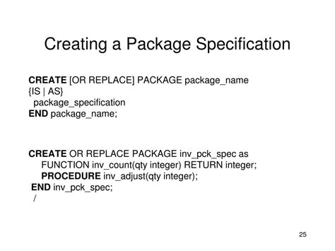 Image result for PL/SQL Package Specification