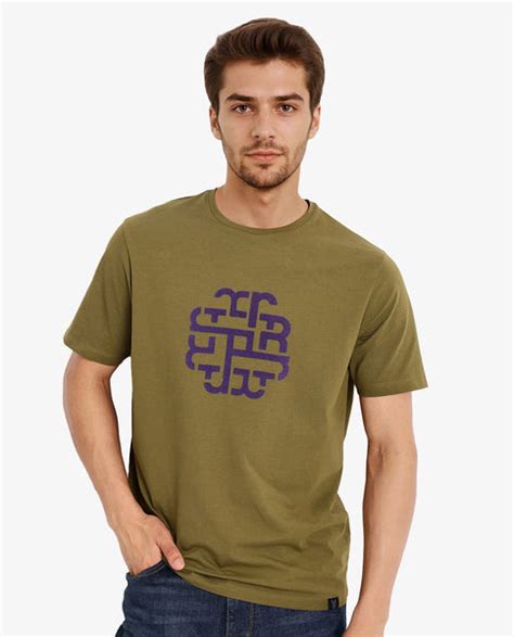 Rare Rabbit Men's Toxy Olive Cotton Graphic Print Regular Fit Half Sle