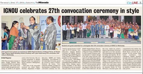 IGNOU-RC-Jabalpur - News & Events - Latest - 27th Convocation at RC ...