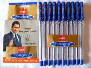 10 X Cello Fine Grip Non-stop Writing Ball Point Pen BLUE Ink Writing ...