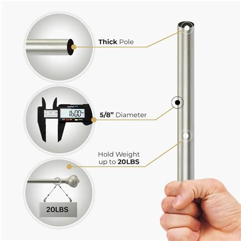 Buy DECO WINDOW Staked Set of 2 Extendable Single Curtain Rods - 16mm ...