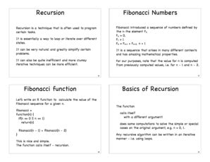 Fillable Online math montana Recursion Fibonacci Numbers Fibonacci ...