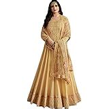 Buy RE Enterprise Women's Beige Color Long Latest Silk Embroidered ...