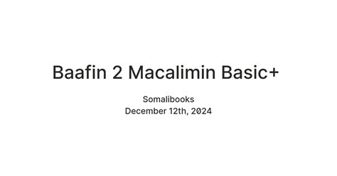 Baafin 2 Macalimin Basic+ — Teletype