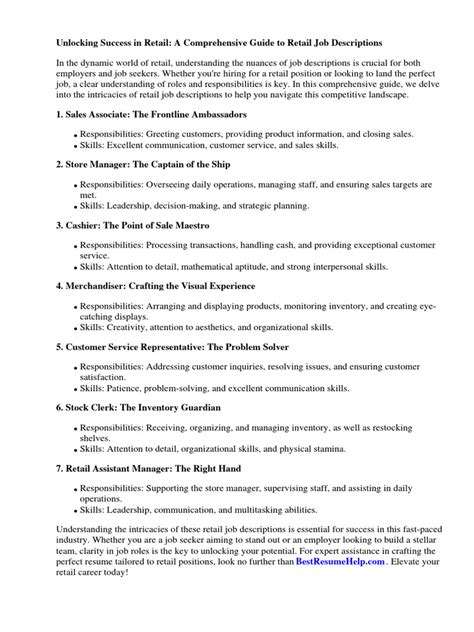 Image result for Retail Asset Description Job