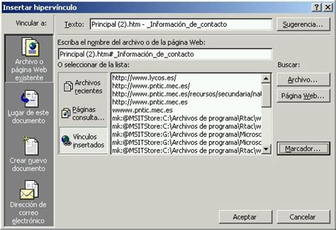 Hipervínculo a ubicación de documento