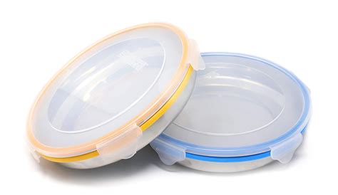 Buy Steel Lock Stainless Steel Airtight Flat Storage Container 2 Pc Set ...