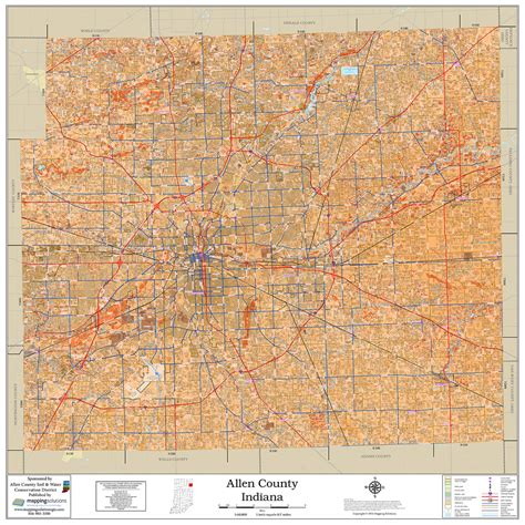 Allen County Indiana 2024 Soils Wall Map | Mapping Solutions