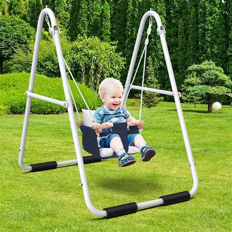 Hapfan Toddler Swing, Baby Swing with Heavy Duty Foldable Stand, Indoor ...
