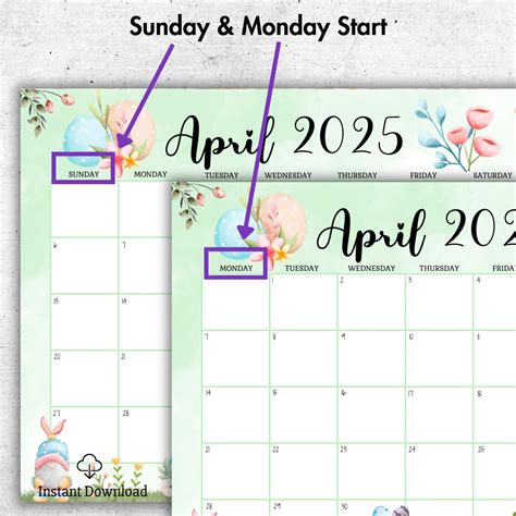 EDITABLE April 2025 Calendar, Printable April Calendar, Homeschool ...