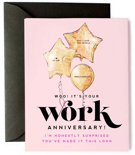 Happy Job Anniversary Card 100 Happy Work Anniversary Wishes, Messages