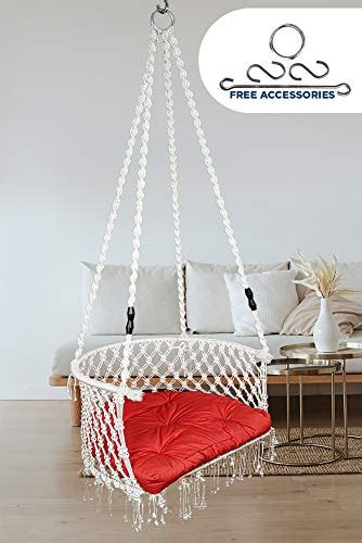 Patiofy Made in India C-Shape Premium Hanging Cotton Rope Swing with ...
