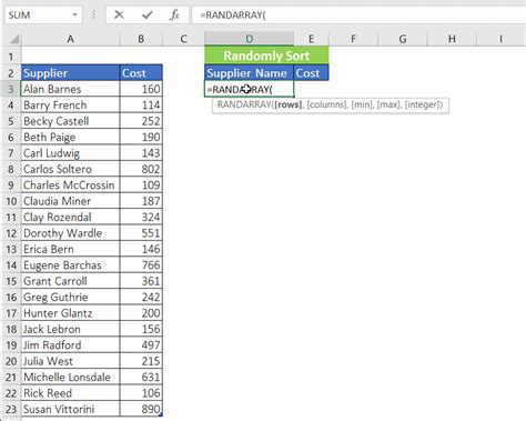 Image result for How to Use Randarray Function in Excel