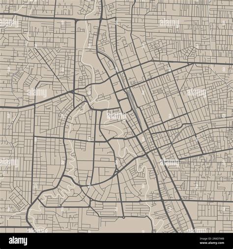 Vector map of Medan, Indonesia. Urban city road map poster illustration. Medan map art Stock ...