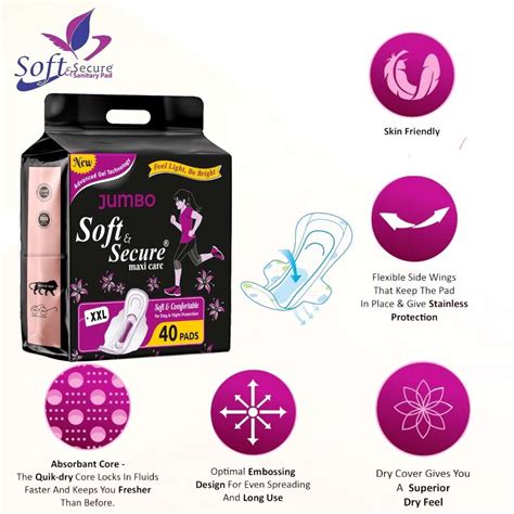 SOFT & SECURE JUMBO DRY FEEL SANITARY PAD, LEAKAGE PROTECTION |QUICK ...