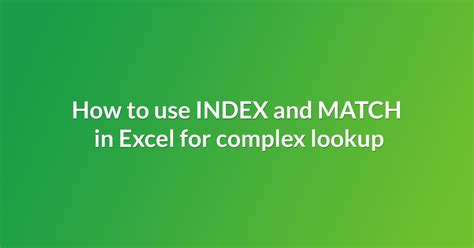 Index MATCH Excel Function Explained 的图像结果