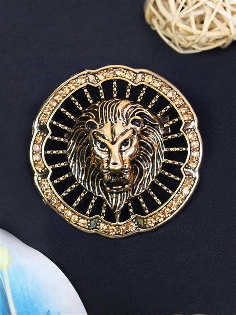 Kavove The Regal Roar Golden Colour Brooch | Buy Brooches online @ www ...