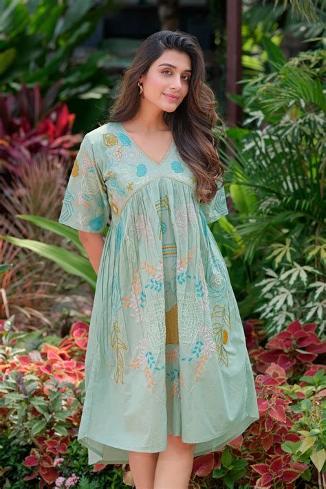 Pure Cotton Heavy Embroidery Dress For Women – We Shine