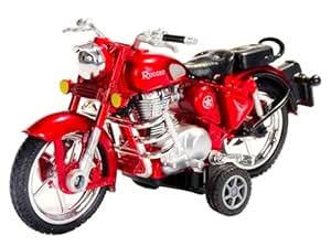 Plastic Pull Back Model Royal Bullet Bike - RED Color : Amazon.in: Toys ...