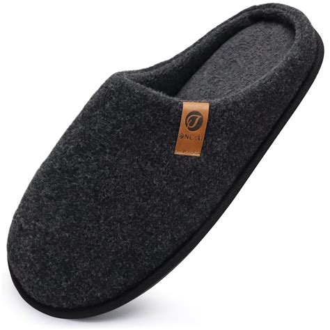 ONCAI Mens Scuff Slippers Cozy Memory Foam Knit Felt Warm House Shoes ...